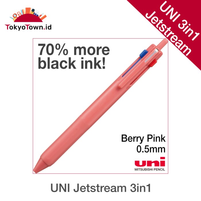 

Uni Ball Jetstream Multi Color Ballpoint Tri-Color - BerryPink