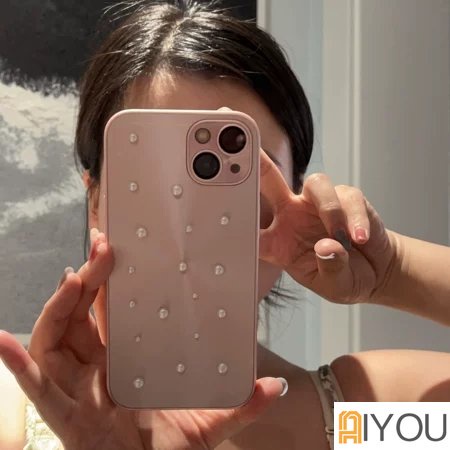 Romantis Langit Berbintang 3D Mutiara DIY Mempesona Ponsel Case Untuk iphone 14 pro Max13 12 11 Shockproof Belt Perlindungan Lensa Gores Casing Tahan laser Penutup Belakang