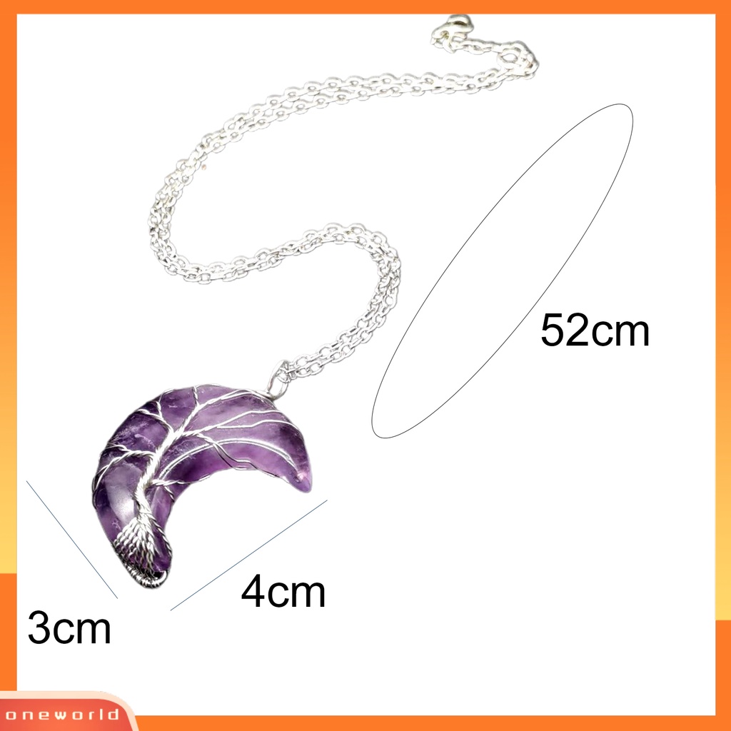 [ONE] Kalung Wanita Bentuk Bulan Sabit Rantai Kristal Imitasi Choker Necklace Perhiasan Anti Karat Untuk Hadiah