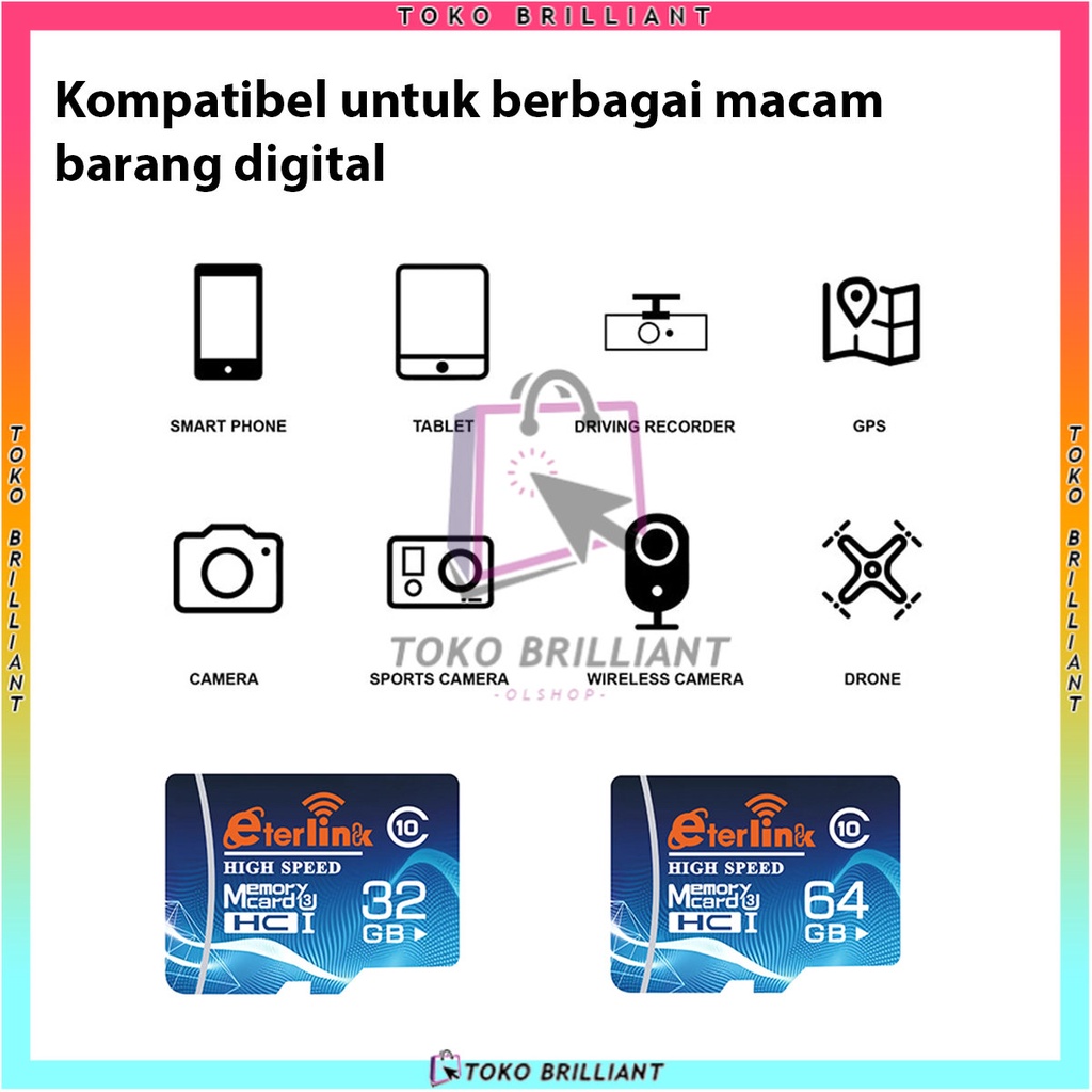 ⓃⒺⓌ ⓅⓇⓄⒹⓊⒸⓉ -  Memori Memory Card Micro SD CCTV/Kamera Class 10 32GB 64GB