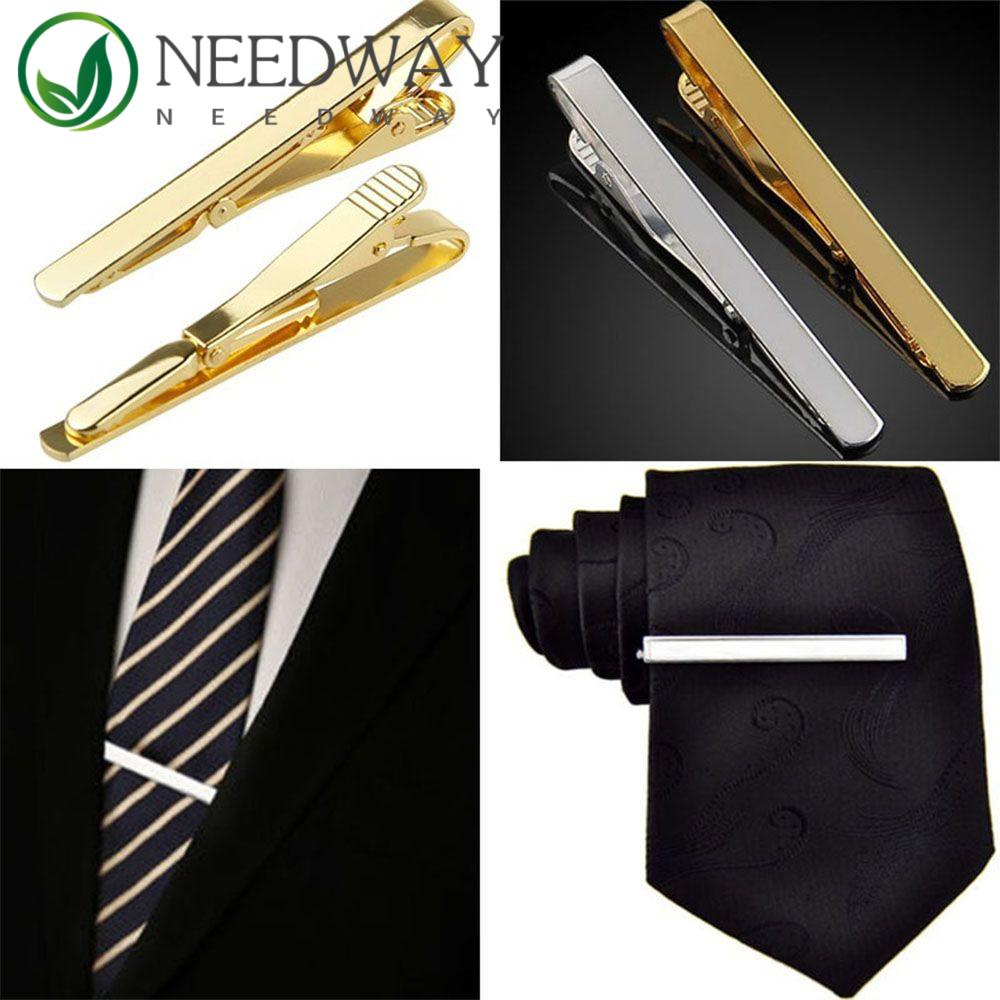 Needway   Metal Tie Clip Pin Fashion New Arrival Perak Emas Kencang Praktis Klip Jas Sederhana