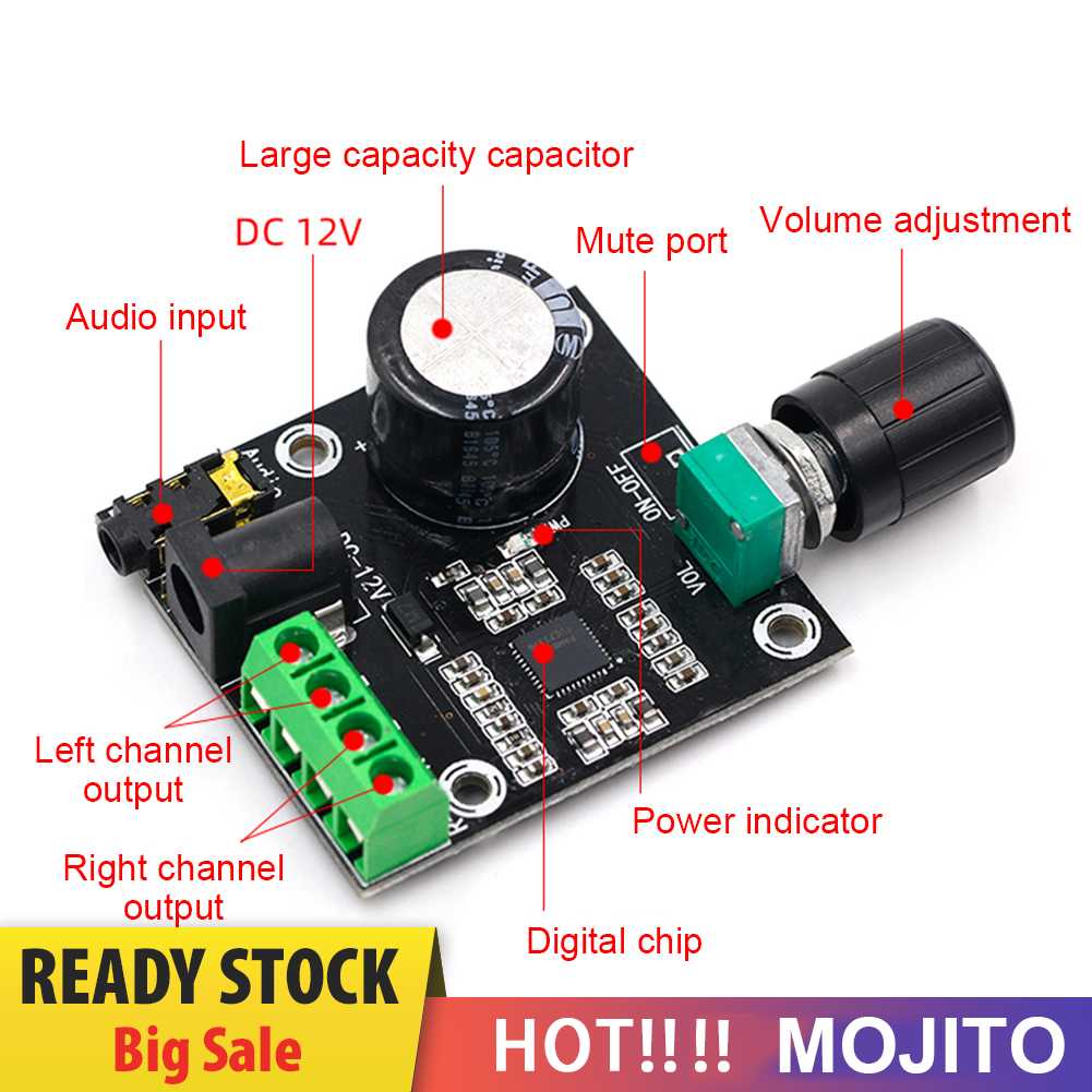 Pam8610 Papan Amplifier Audio Digital 12V HD Amplifier Board Module 15W X2