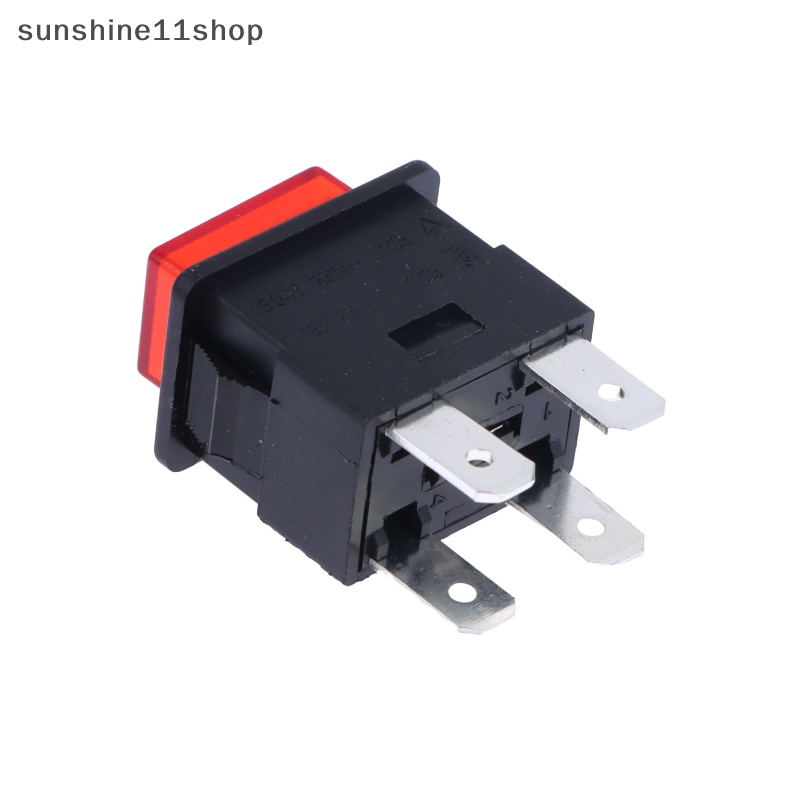 Sho 16A 4pin Dikunci Tombol Tekan Rocker Switch Listrik Dengan Lampu LED Merah Pemanas Saklar Sentuh 250V PS-23-16 N