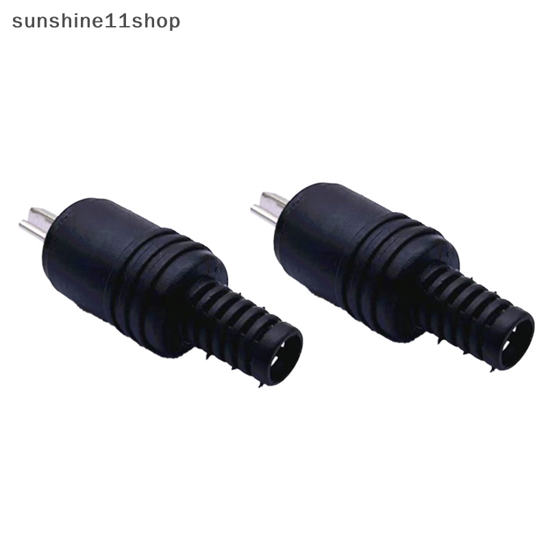 Sho 2PCS Alat Speaker Pria Power Signal Audio Hitam Adaptor 2pin Konektor N