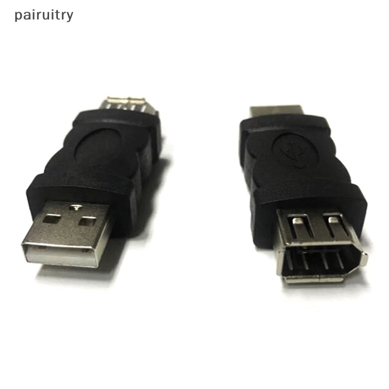 Prt Firewire Ieee1394 6pin Female To USB 2.0 Type A Male Adaptor Adapter Kamera Handphone MP3 Player PDAs Hitam PRT