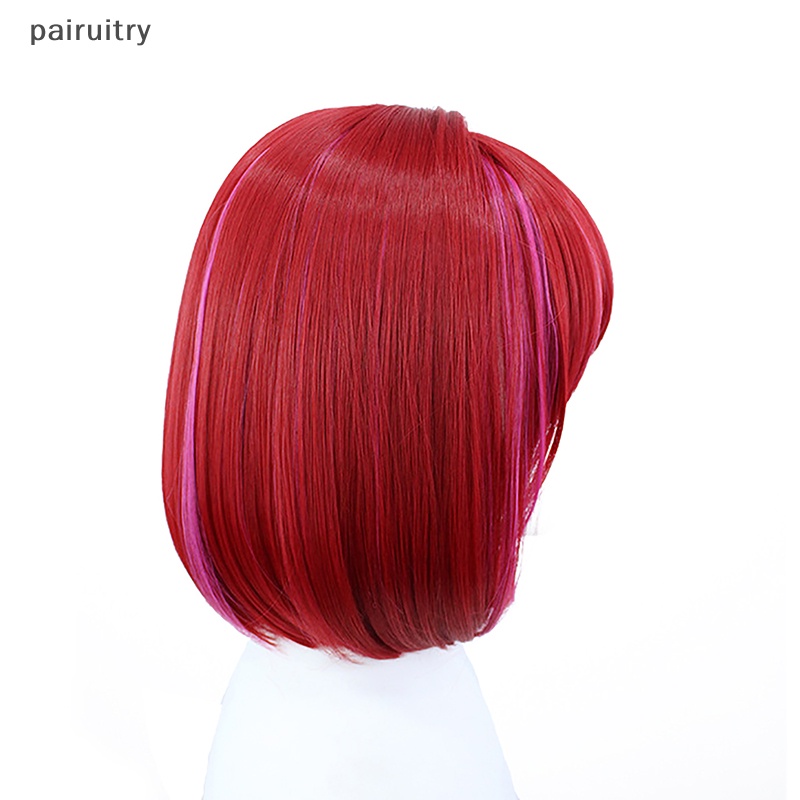 Prt 1Pc Arima Kana Cosplay Wig Oshi No Ko 33cm Pendek Bobo Wig Merah Campur Pink Wig Hea PRT