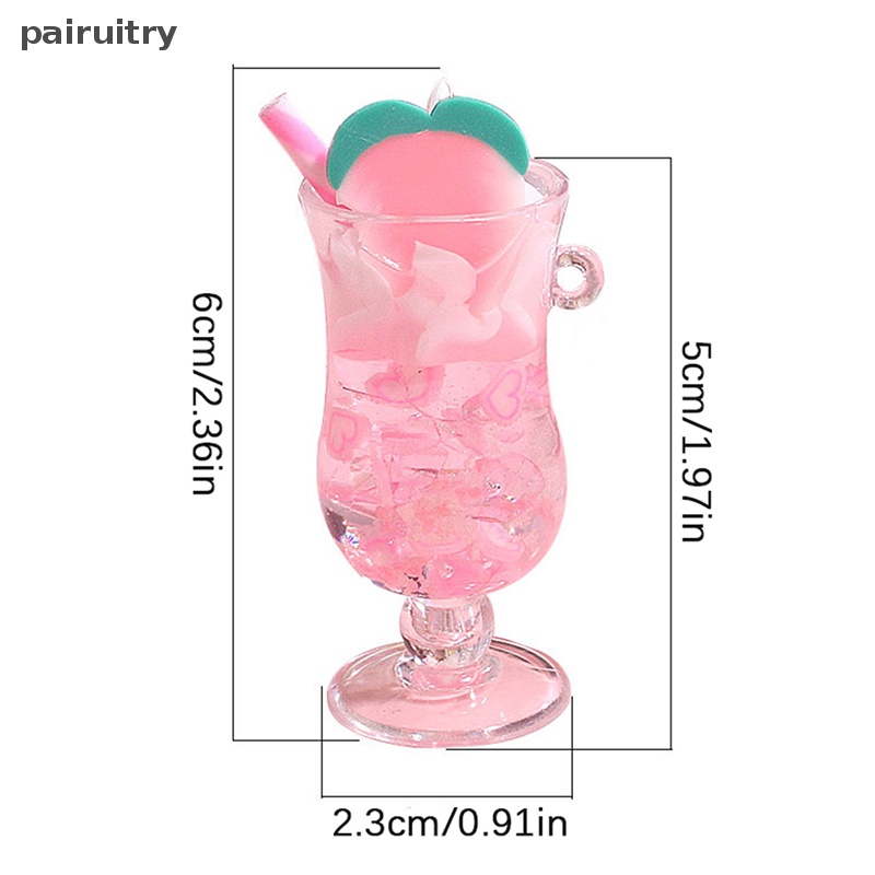 Prt Resin Luminous Buah Susu Teh Minuman Cangkir Botol Liontin Anting Membuat Perhiasan PRT