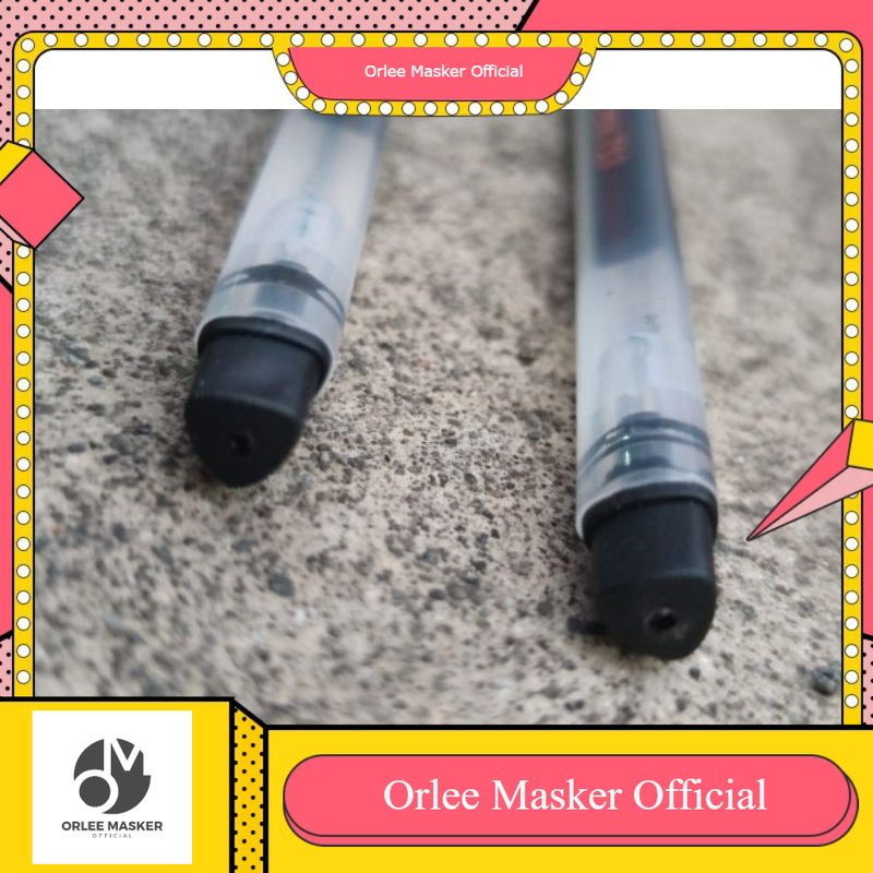Bolpen New Gel EDS-ON Harga 1 Pak (Isi 12 Pcs) 0,5mm Tinta Hitam, Viral Favorit Sekolah dan Kantoran dan Orlee
