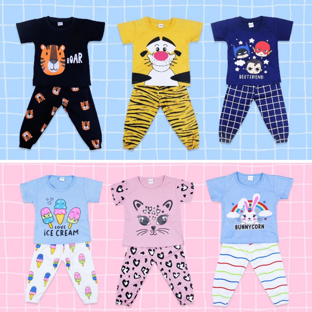 Setelan anak bergambar New / piyama anak OW Makassar