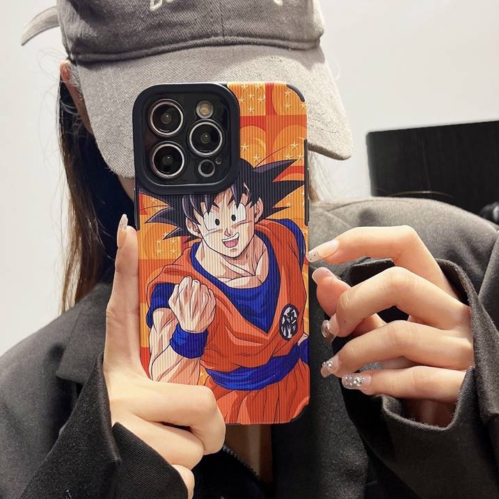 Lamb Skin Anime Son-Goku KAKAROT Cool Soft Case IPhone 7 Plus 8 Plus X XS XR XS Max 11 13 12 14 PRO Max 14 Plus SE Phone Case Girl Men Man' Fashion