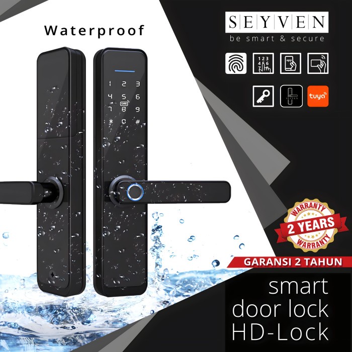 

SEYVEN SMART DOOR LOCK WATERPROOF DOOR LOCK WITH APP - APLIKASI TUYA