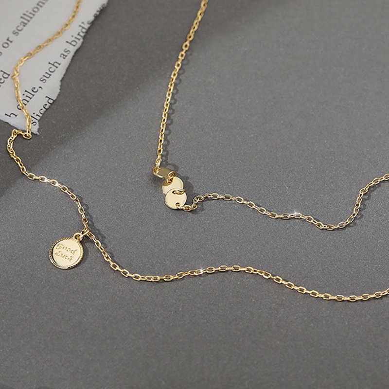 Rantai Klavikula Ganda Bentuk Bulat Sederhana Aksesoris Fashion Kalung