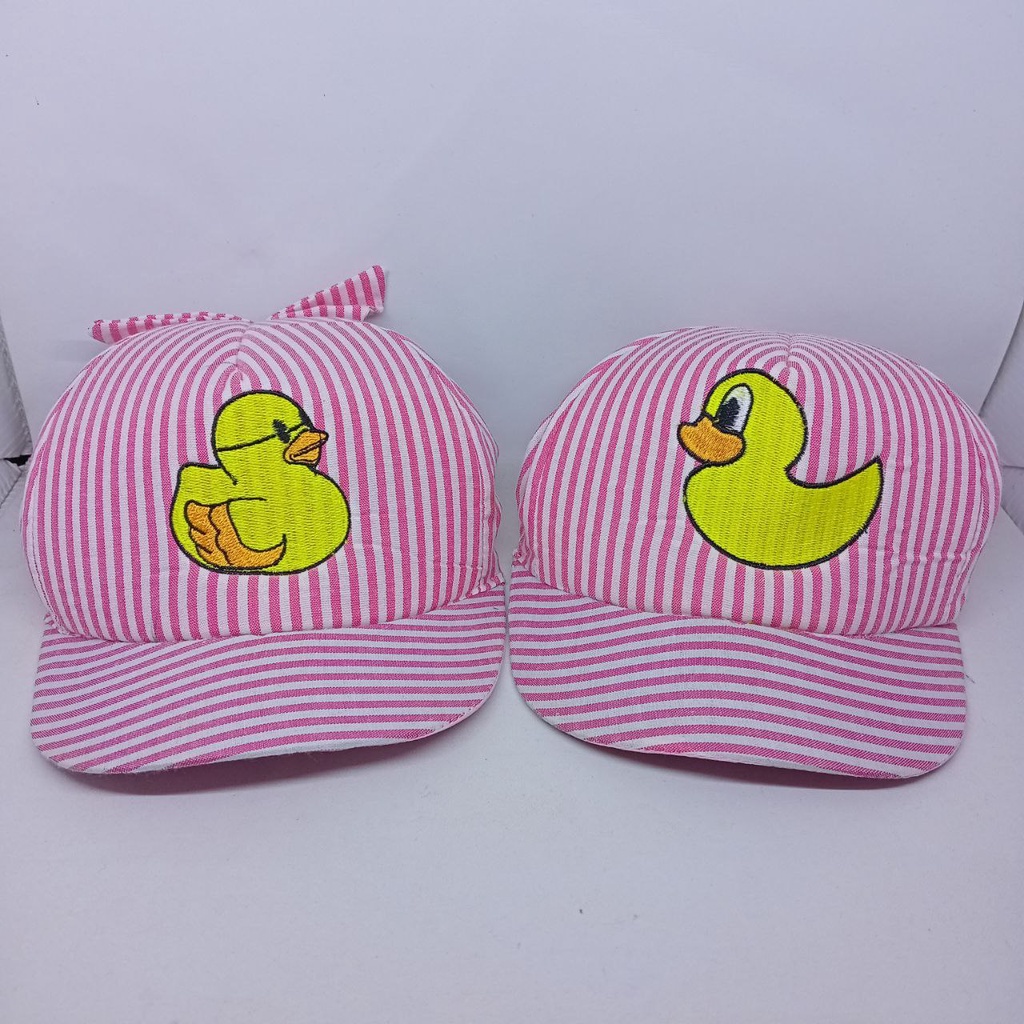 TOPI SALUR BAYI LAKI-LAKI &amp; PEREMPUAN MOTIF GARIS STRIPE DAN KARAKTER HEWAN