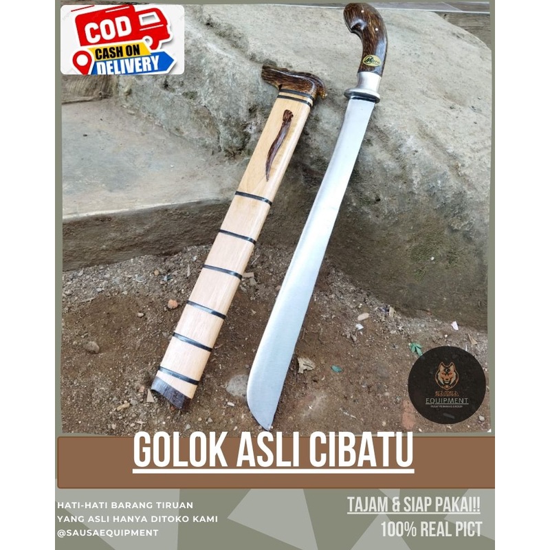 New Golok Cibatu KAYU JATI BAJA WILLYS DURALIUM SEBAGUNA PANJANG 50 CM REAL PICT GOLOK KEBUN/GOLOK