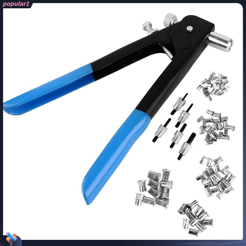 Populer 86 Pcs Riveting Gun Mandrels Dengan Kotak Mur Sisipan Riveter Nutsert Kit Rivet Hand Tool Set 86 Pcs