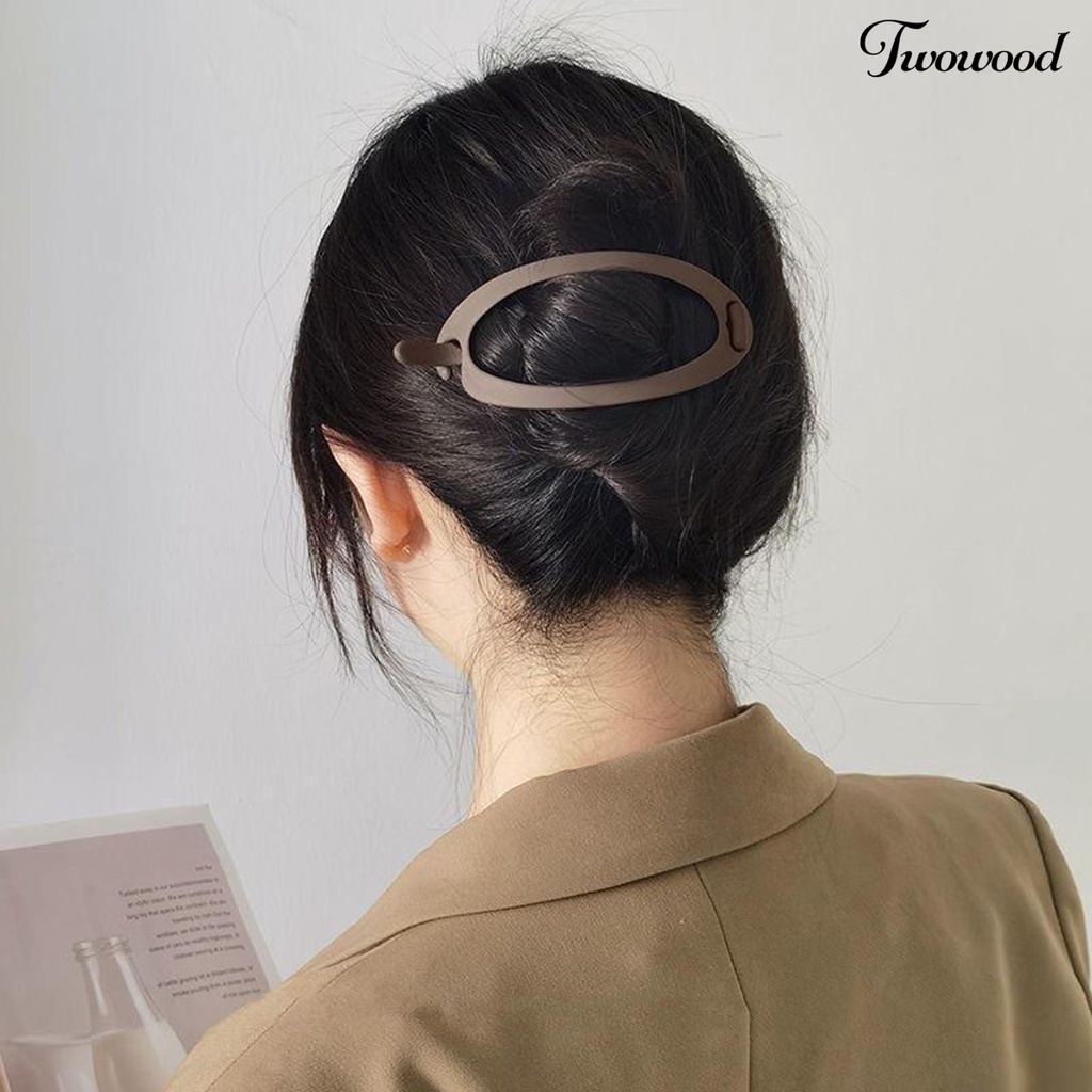 Twowood Hair Grip One-piece Buckle Elegan Dengan Gigi Gaya Korea Klip Rambut Jepit Rambut Klip Atas Aksesoris Styling Rambut