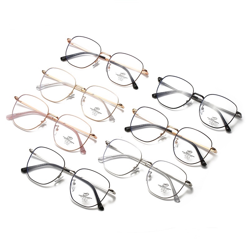 (YUZHU) Kacamata Bingkai Logam Mode Baru Untuk Wanita Korea Fashion Vintage Anti Blue Light Eyeglasses Untuk Pria