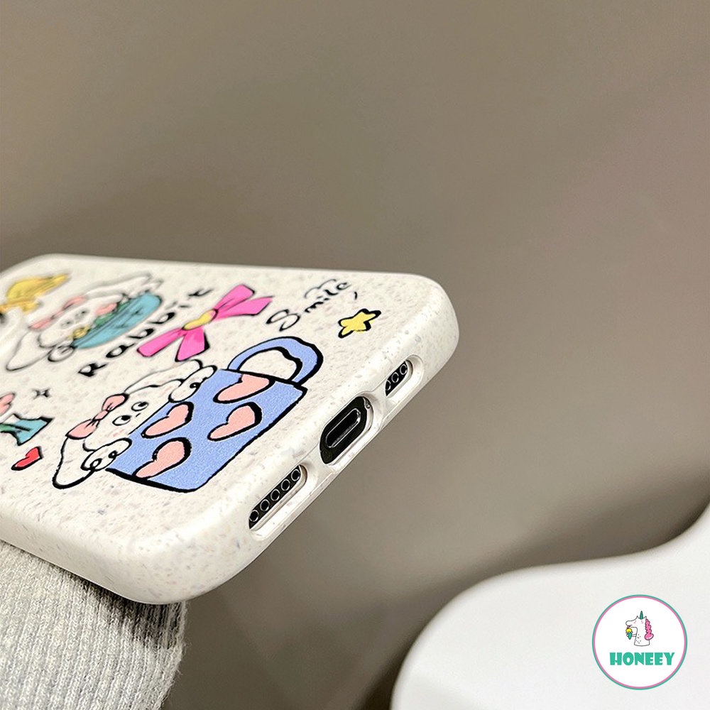 Casing Kelinci Puppy Graffiti Lucu Untuk iPhone 14 Pro Max13 12 11 Pro Max XS XR 7 8Plus Warna-Warni Lembut Shockproof Penutup Belakang