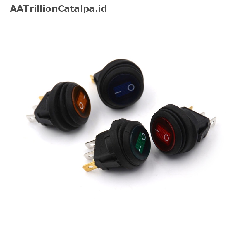 Aatrillioncatalpa Saklar Rocker Switch On /Off Bulat Anti Air Mobil Auto Boat SPST Marine 12V ID