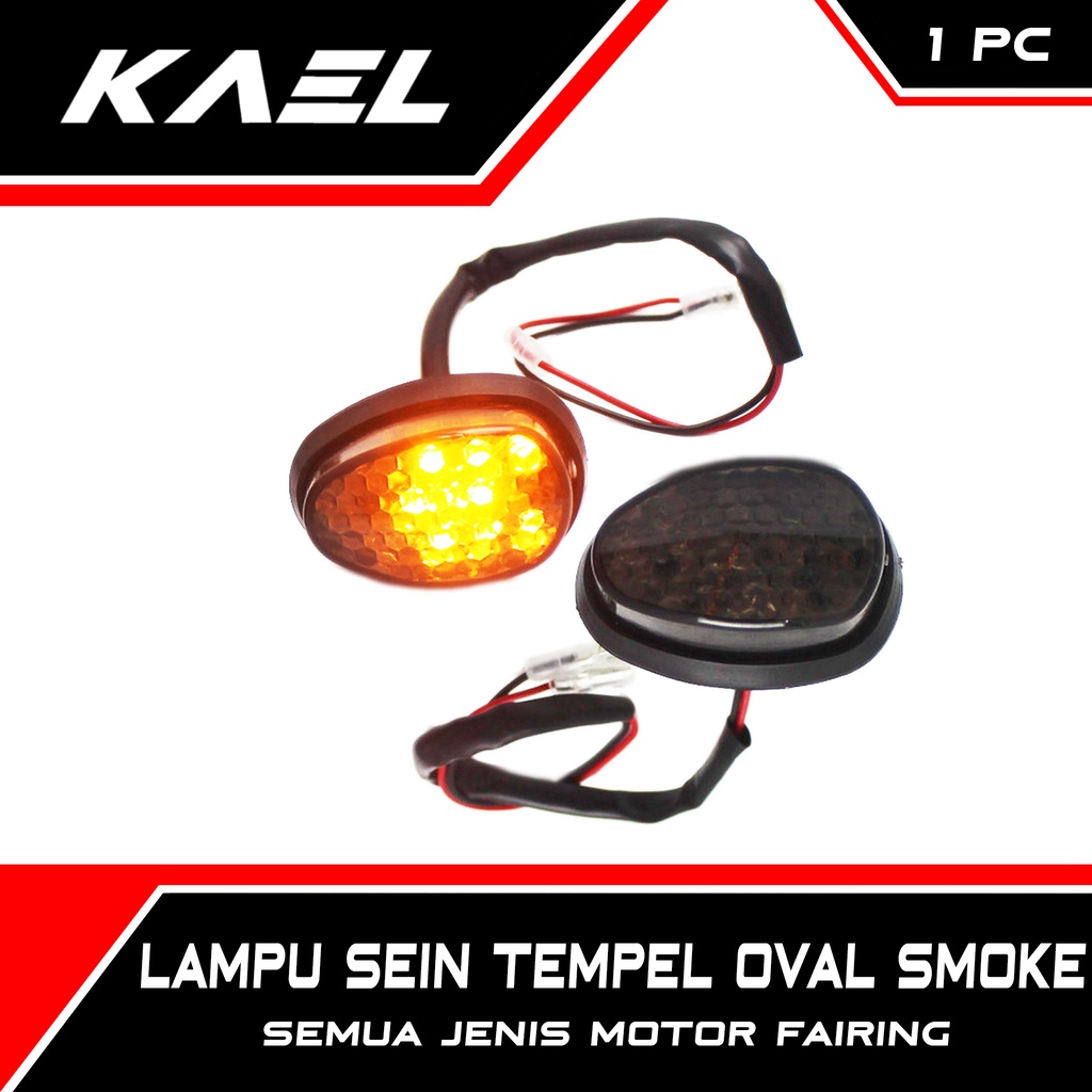 Lampu Sein Variasi Tempel Oval Universal Semua Jenis Motor Fairing CBR150R CBR 150R 150 R CBR250RR CBR 250RR 250 RR CBR250R CBR 250R-250 R Sen Smoke