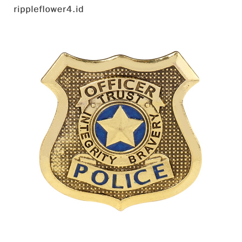 {rippleflower4.id} Aksesoris Film Cosplay Perhiasan Lencana Polisi Bros Pin Anime Film Zootopia Kelinci Judy Police Badge Bros Hadiah~