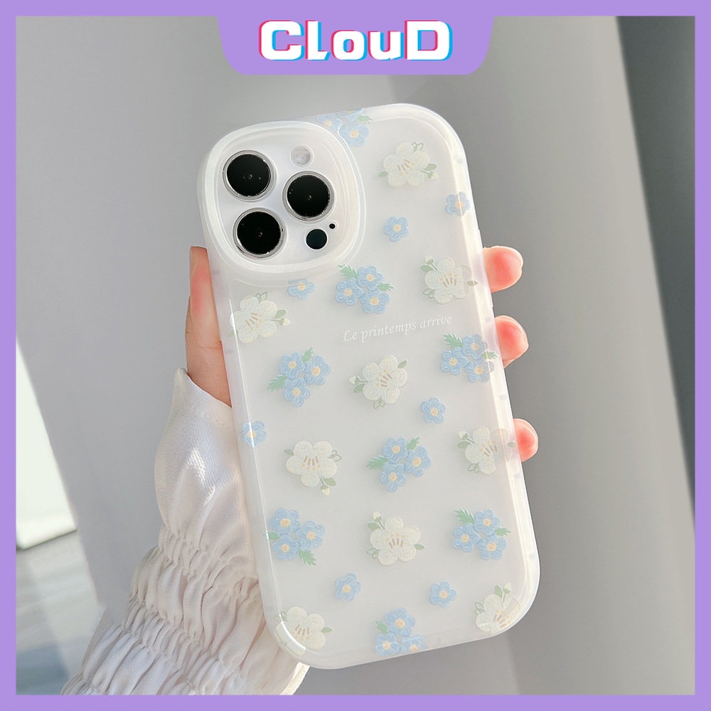 IPHONE Casing Ponsel Kompatibel Untuk Iphone11 13 12 14 Pro Max 6s 6plus7 8 Plus XR XS Max X Se2020 Ultra Lukisan Minyak Bunga Lucu Hias 3D Ikatan Simpul TPU Soft Cover