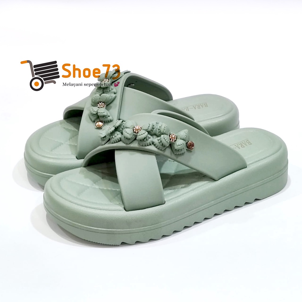 BARA-BARA JSL 2208 V25 NEW SIZE 36-40 ORIGINAL l Sandal Selop Silang Jelly Wanita l Sendal Kokop Cewek Impor