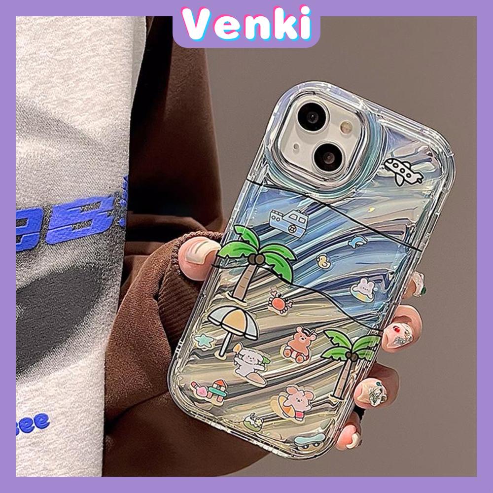 VENKI - Untuk iPhone 11 iPhone Case Laser Reflektif Bening Phone Case TPU Soft Shockproof Airbag Case Lucu Coco Kompatibel dengan iPhone 14 13 Pro Max 12 Pro Max XR XR 7Plus 8Plus