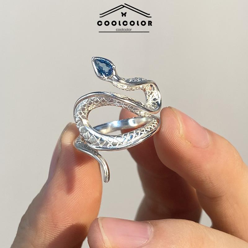 COD❤️Cincin Snake Ornament Punk Gaya Bentuk Untuk Ring Fashion- cl