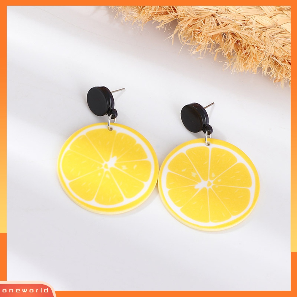 [WOD] Lucu Semangka Lemon Strawberry Fruit Series Menjuntai Wanita Ear Studs Earrings