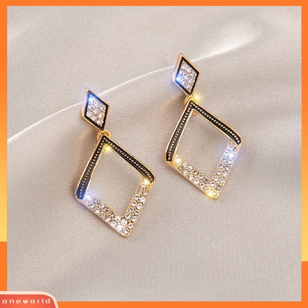 [WOD] 1pasang Anting Menjuntai Hati Berlian Imitasi Perhiasan Gaya Korea Mutiara Imitasi Stud Earrings Hadiah Ulang Tahun