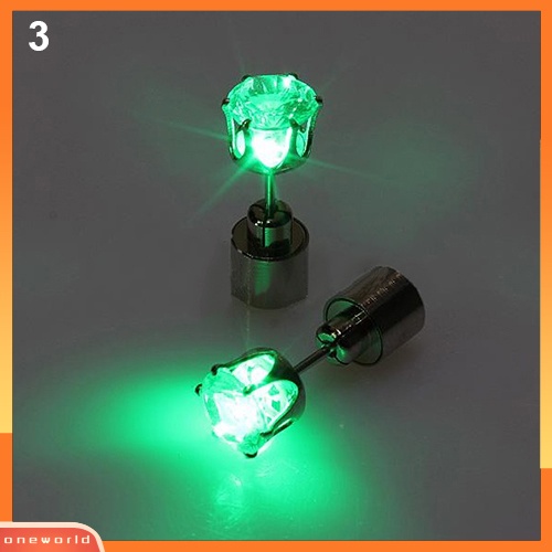 [WOD] Anting Berlian Imitasi LED Menyala Stud Dance Aksesoris Pesta Untuk Pesta/Xmas