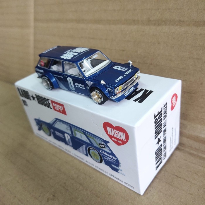 OPEN Mini GT x Kaido House Datsun 510 Wagon Blue 011