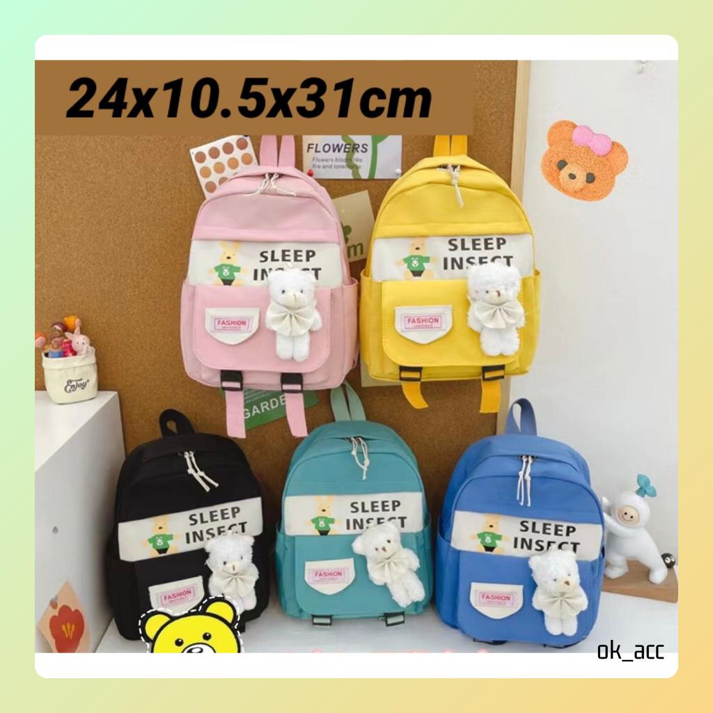 Tas Ransel sekolah anak lucu FT72 24 x 10.5 x 31 cm beruang bear teddy