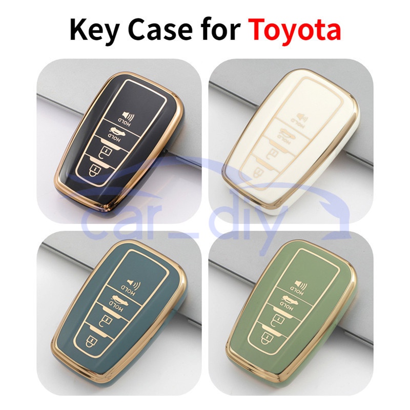 Kasus Kunci TPU Penutup Jarak Jauh Mobil Gantungan Untuk Toyota Camry CHR Corolla RAV4 Avalon Land Cruiser Prado Prius Levin Cangkang Pelindung Car Remote Key Case