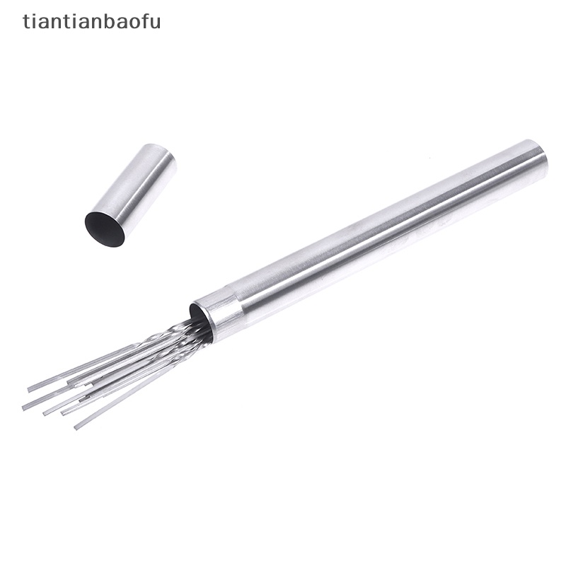 [tiantianbaofu] 15pcs Tusuk Sate Barbekyu Reusable Dengan Tabung Penyimpanan Stainless Steel BBQ Stick Butik