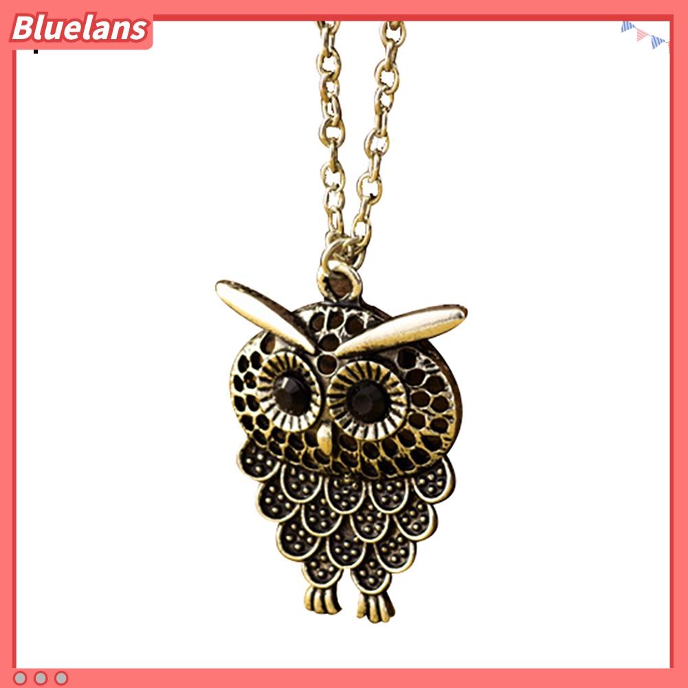 [BLS] Vintage Hewan Lucu Owl Liontin Panjang Kalung Sweater Rantai Perhiasan Hadiah Pesta