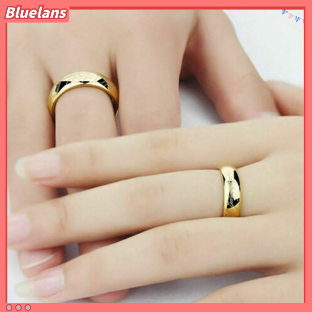 [BLS] Cincin Kawin Motif Huruf Hias Bahan Titanium Steel Pria Dan Wanita Band Finger Ring Untuk Pesta
