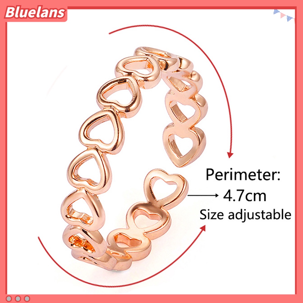 [BLS] Cincin Hias Elegan Tembaga Hollow Love Heart Ring Untuk Pernikahan