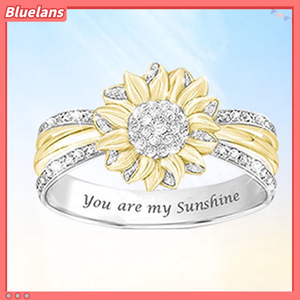 [BLS] Women Ring Indah Nice-looking Portabel Wanita Indah Cinta Hati Rose Ring Untuk Pernikahan