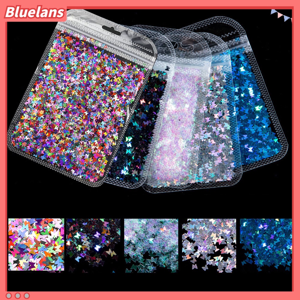 [BLM] Butterfly Hologram Flakes Nail Glitter Sequin Dekorasi Manicure Tips Slice