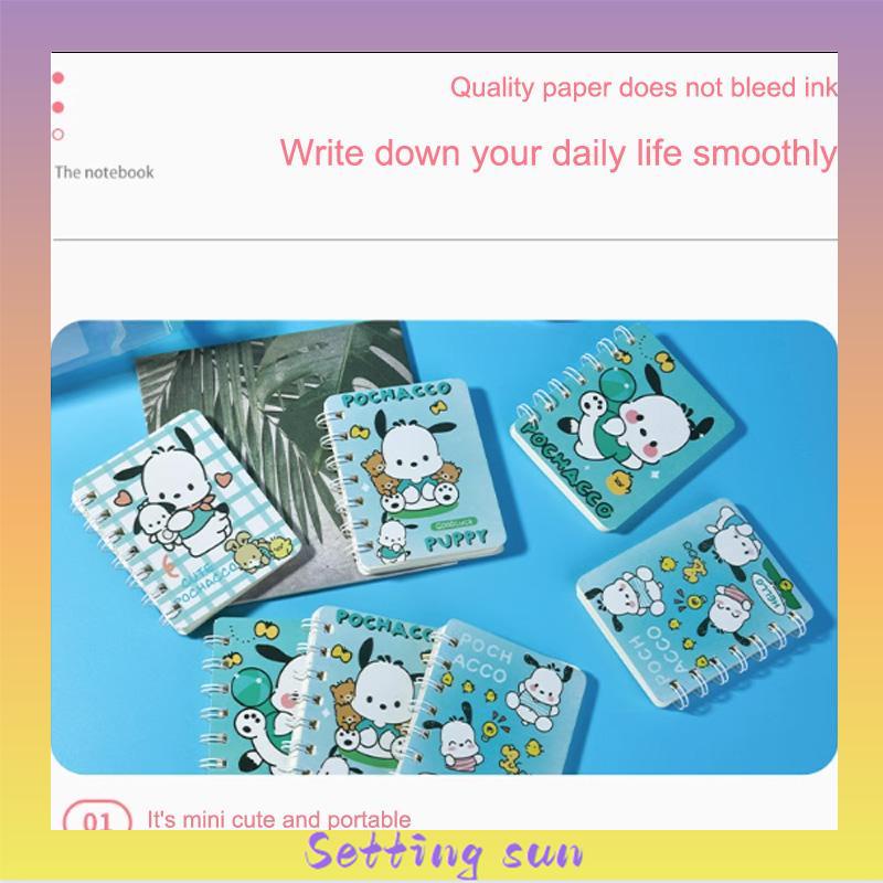 A7 Cute Mini Coil Notebook Kartun Kuromi Girly Notepad Portable Portable Small Diary TN