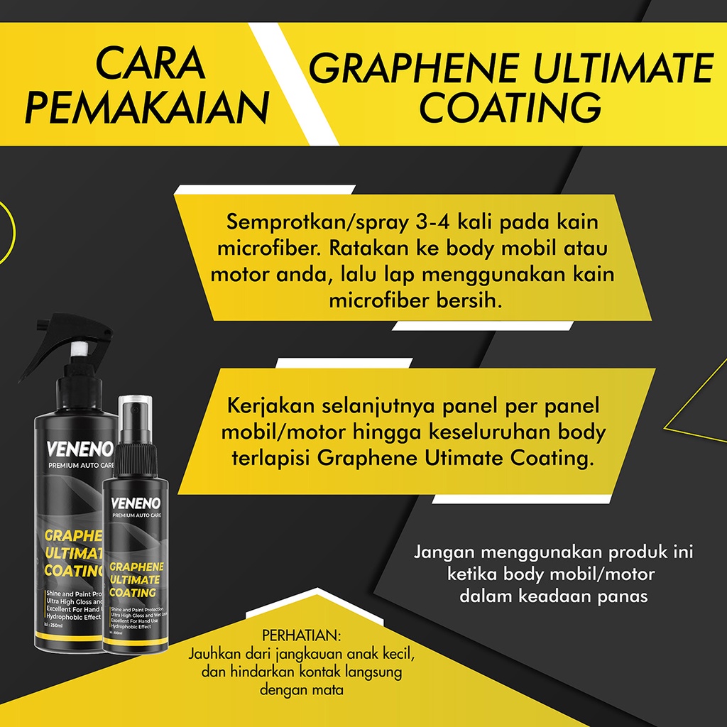 Veneno Graphene Ultimate Coating - Pengkilap Pelapis Pelindung Cat Coating Mobil Dengan Efek Kilap