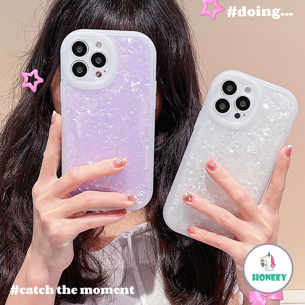 Casing Ponsel Marmer Shell Dream Glitter Untuk iPhone 14 Pro 13 12 11 Pro Max XR XS Max X14 8 7Plus Lembut Shockproof Back Cover