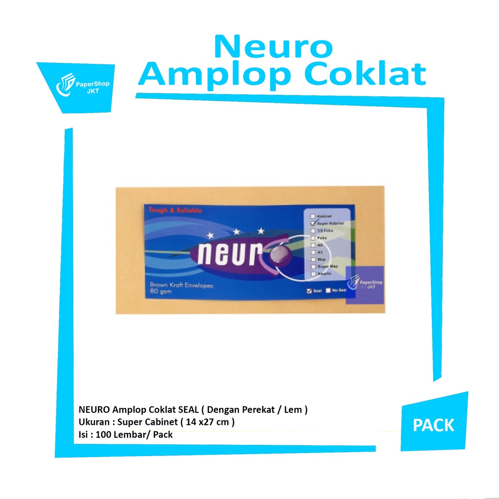 

NEURO - Amplop Coklat Super Kabinet Seal ( 14 x27 cm ) - Pack