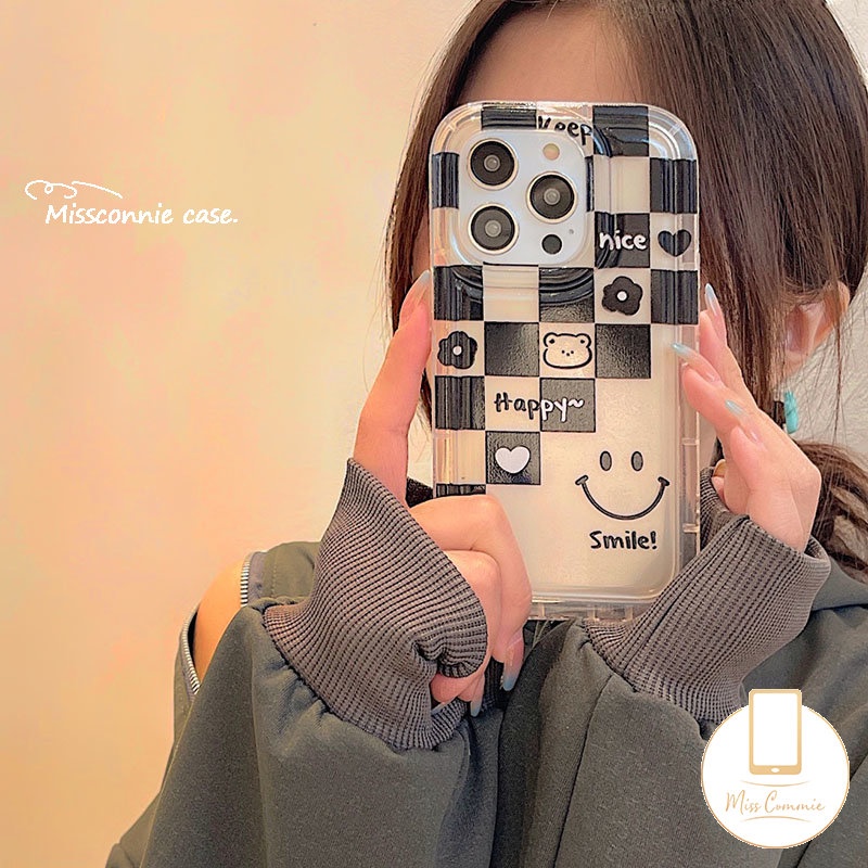 IPHONE Bunga Segar Daisy Pola Tidak Teratur Case Kompatibel Untuk Iphone7 8 6S 6plus11 XR 11 13 12 14 Pro MAX X XS MAX SE 2020love Heart Lucky Smile Shockproof Airbag Soft Case