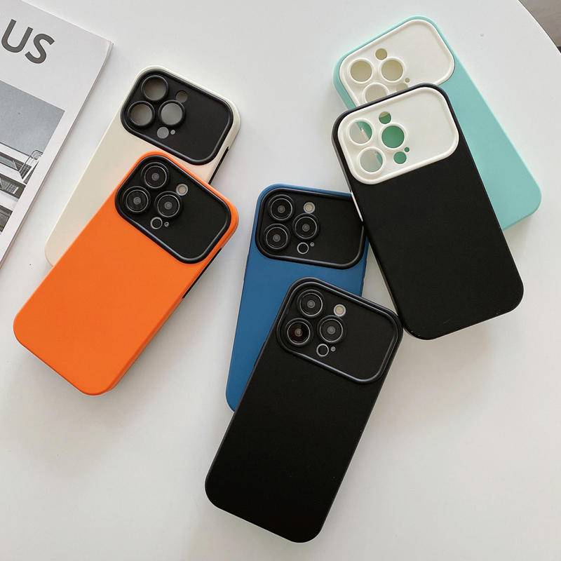 IPHONE Fashion Campuran Warna Kulit Perasaan Case Untuk iPhone12 11 Pro MAX XS MAX X XR Silikon Lembut Dengan Cover Pelindung Lensa Kamera Untuk iPhone12 iPhone11