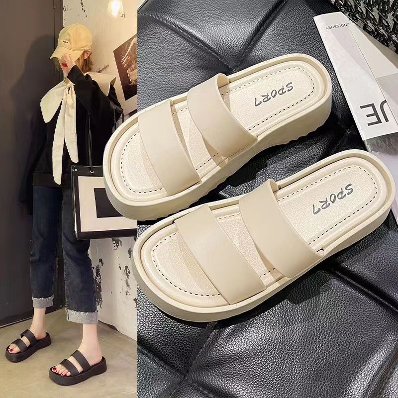 𝐄𝐁𝐒 ✅ SA037 Sandal Wanita Polos Simple Warna Kasual Sendal Motif Ringan Empuk Santai Import Murah COD