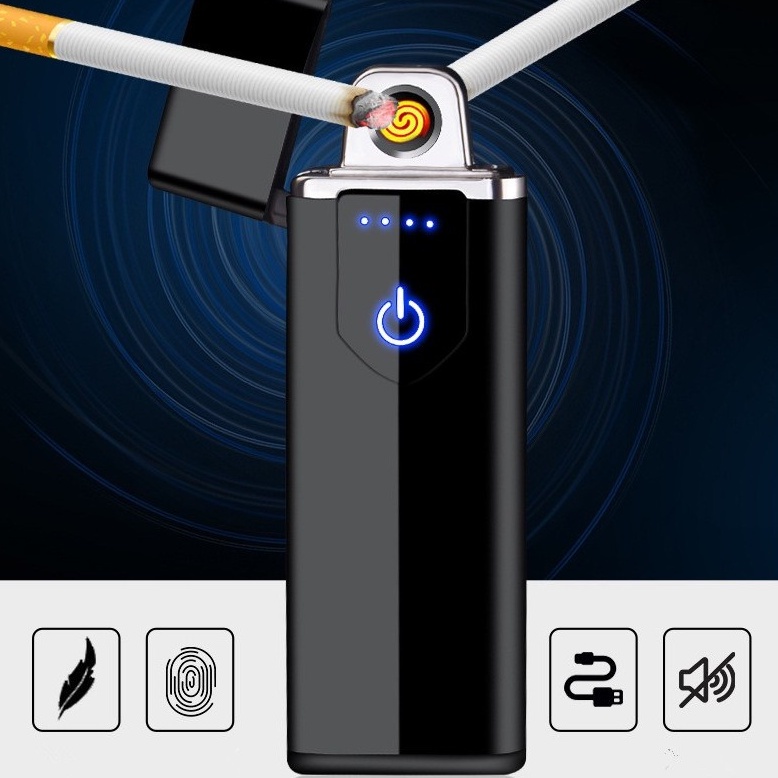 Korek Api elektrik Korek Api Unik Fingerprint Touch LED Sensor Rechargeable