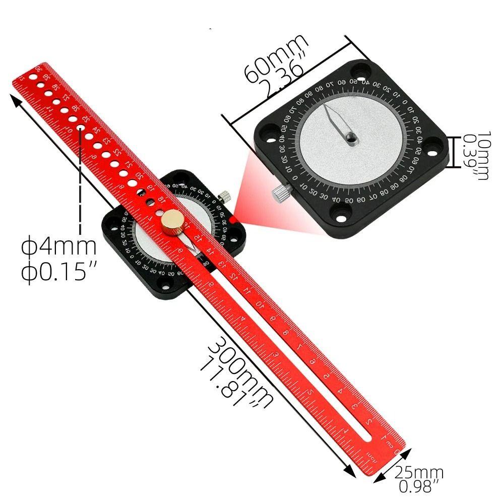 POPULAR Scriber Woodworking Populer360°Compass Metric Inch Alat Ukur T-Ruler Untuk DIY